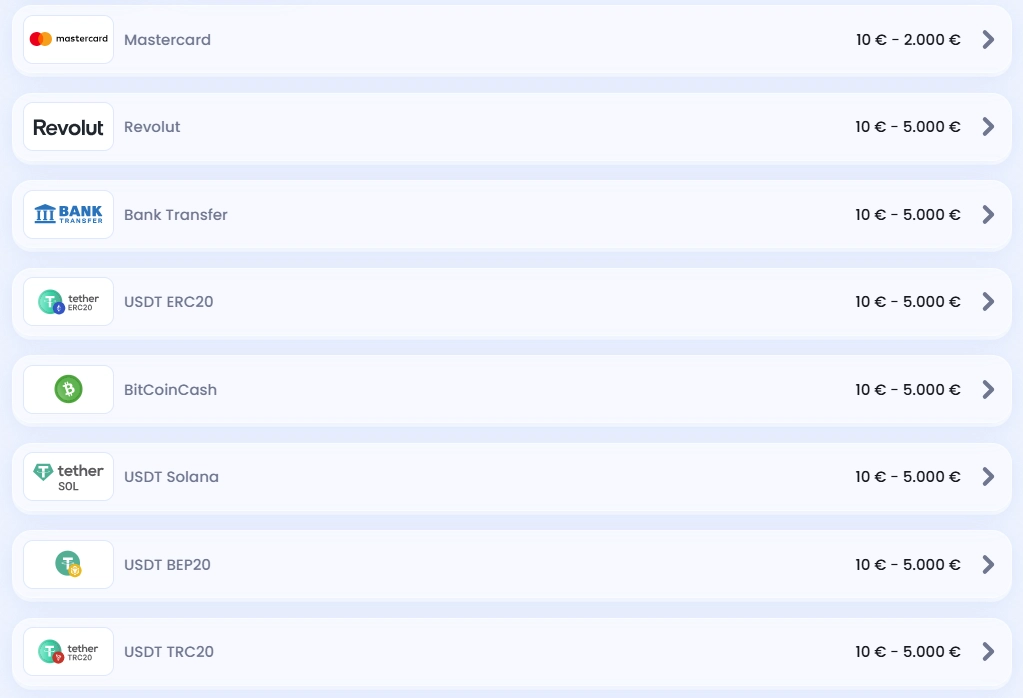 CasinoLab Casino Zahlungsmethoden mit Mastercard Revolut Banküberweisung und Kryptowährungen